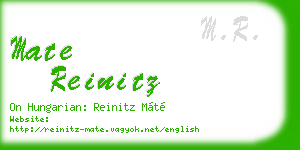 mate reinitz business card