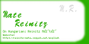 mate reinitz business card